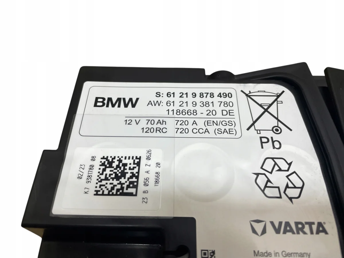 AKUMULATOR AGM START-STOP 12V 70AH 720A BMW 2023R ORYGINAŁ - obrazek 4