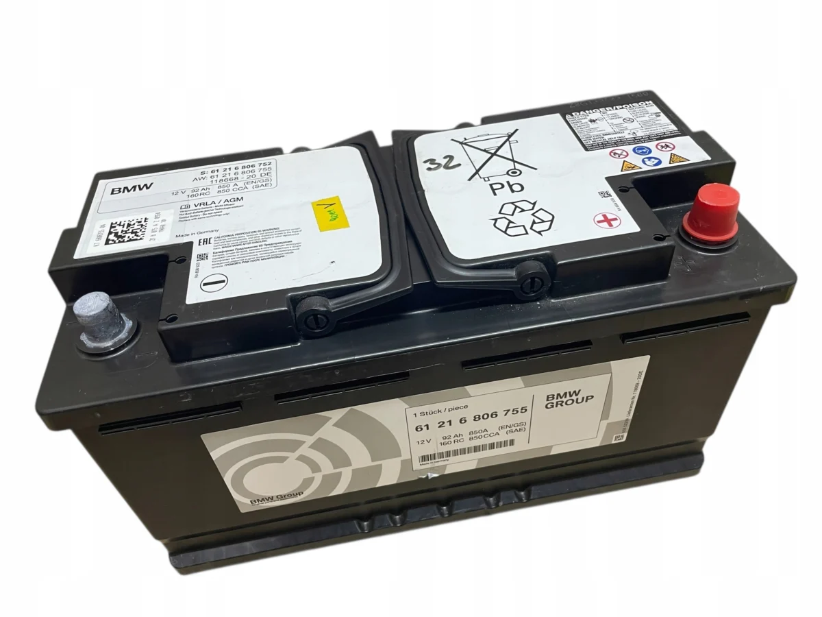 AKUMULATOR AGM START-STOP 12V 92AH 850A BMW 2021R ORYGINAŁ