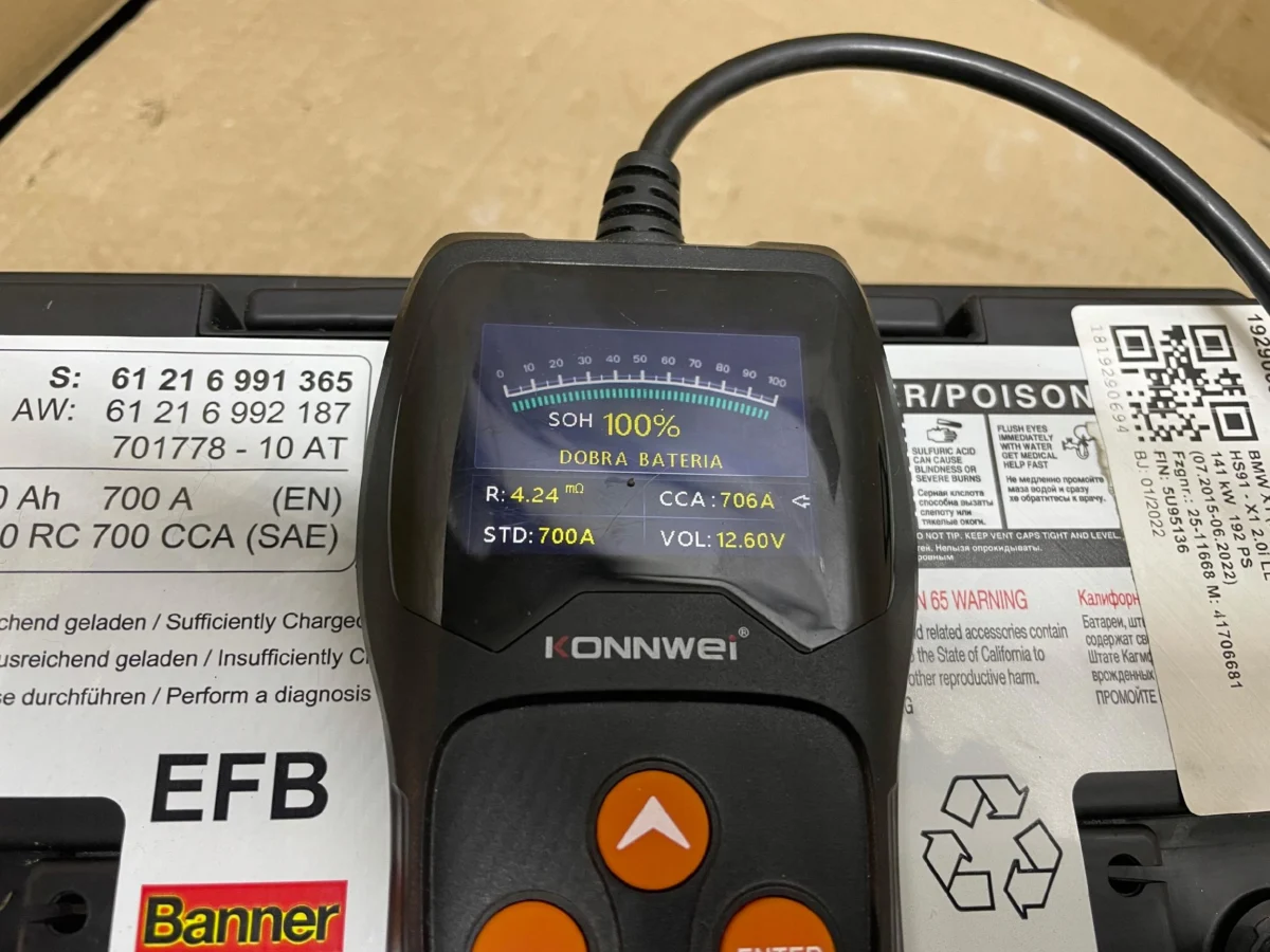 AKUMULATOR EFB BANNER 12V 70AH 720A BMW 2022R ORYGINAŁ - obrazek 6