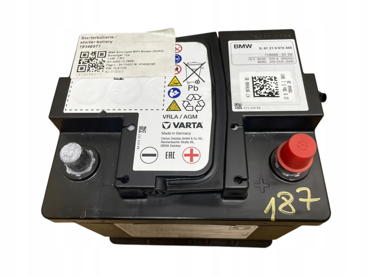 AKUMULATOR AGM START-STOP 12V 50AH 570A BMW / MINI 2022R ORYGINAŁ - obrazek 2