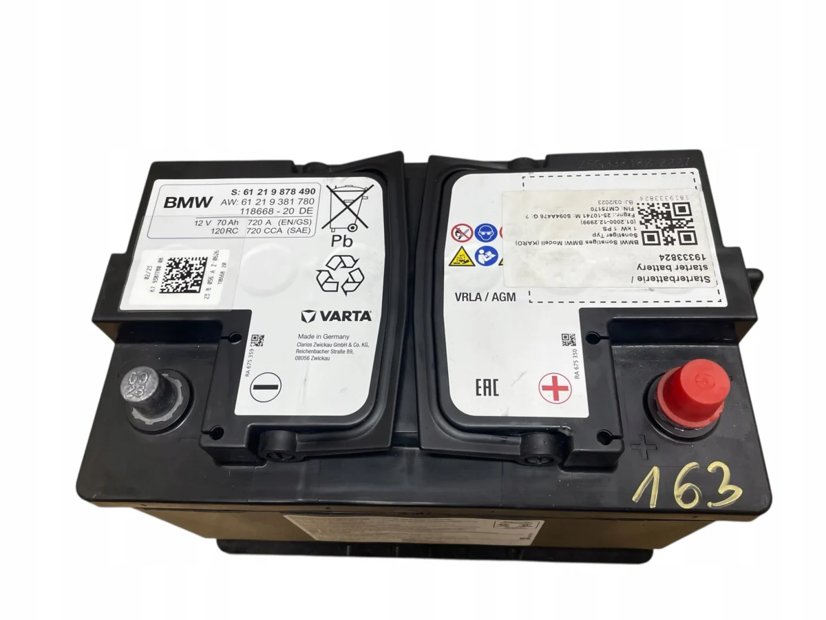 AKUMULATOR AGM START-STOP 12V 70AH 720A BMW 2023R ORYGINAŁ - obrazek 2