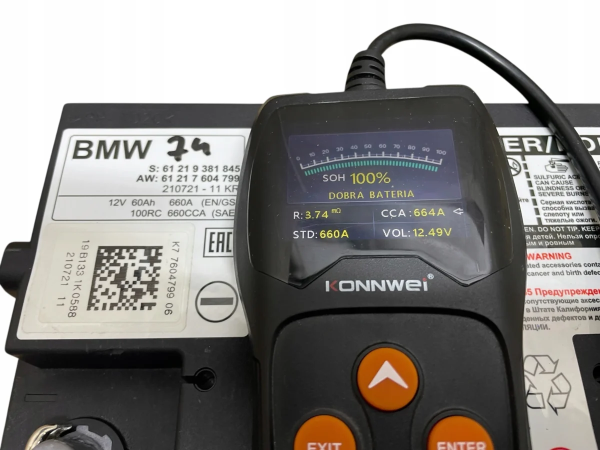 AKUMULATOR AGM START-STOP 12V 60AH 660AH BMW 2019R ORYGINAŁ - obrazek 6