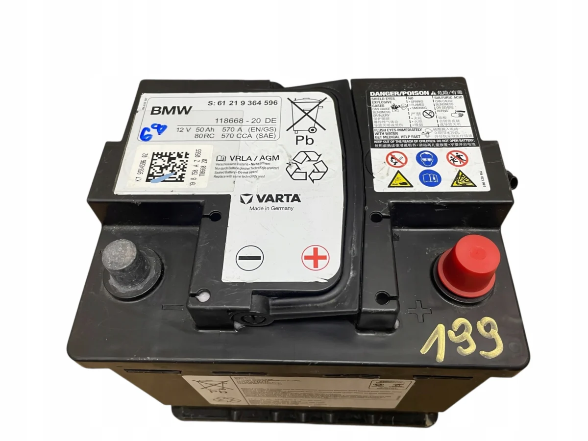 AKUMULATOR AGM START-STOP 12V 50AH 570A BMW / MINI 2019R ORYGINAŁ