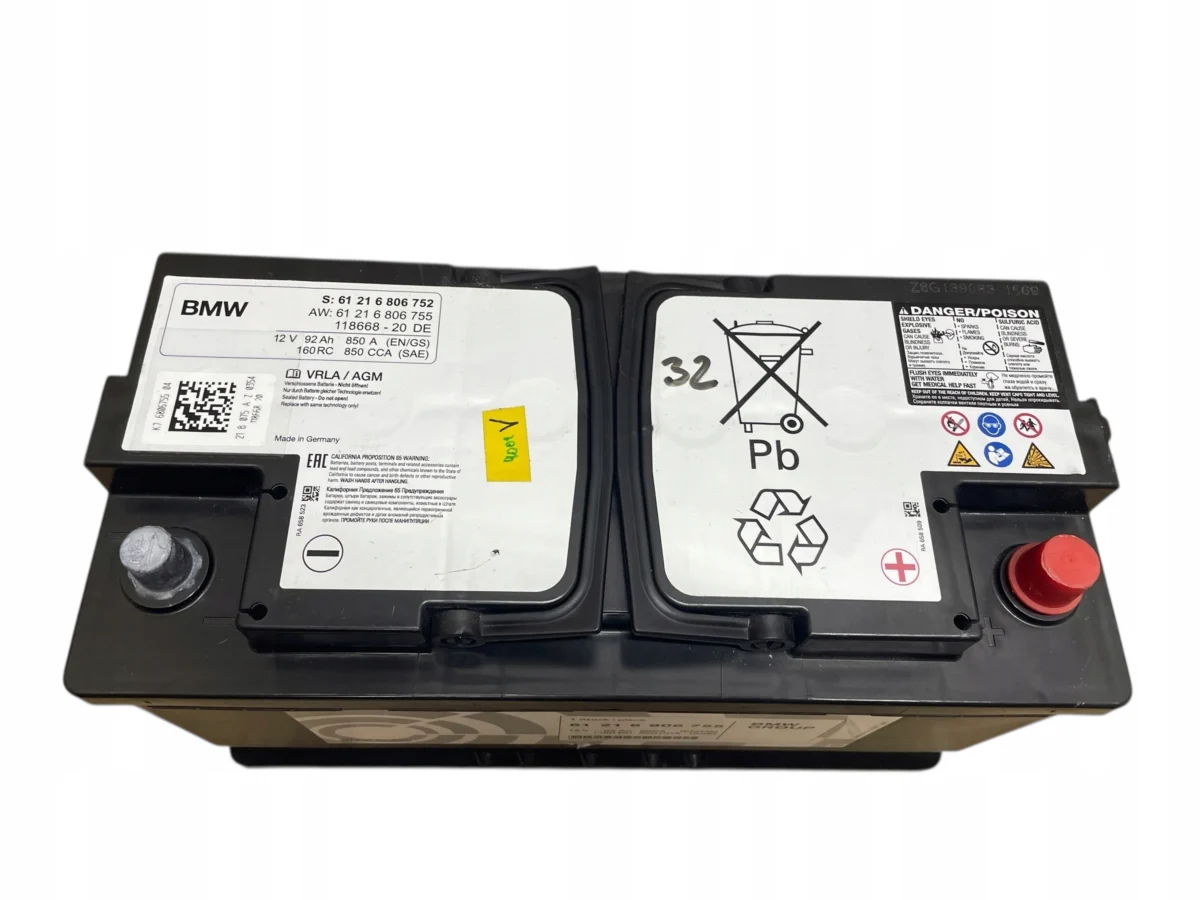 AKUMULATOR AGM START-STOP 12V 92AH 850A BMW 2021R ORYGINAŁ - obrazek 2