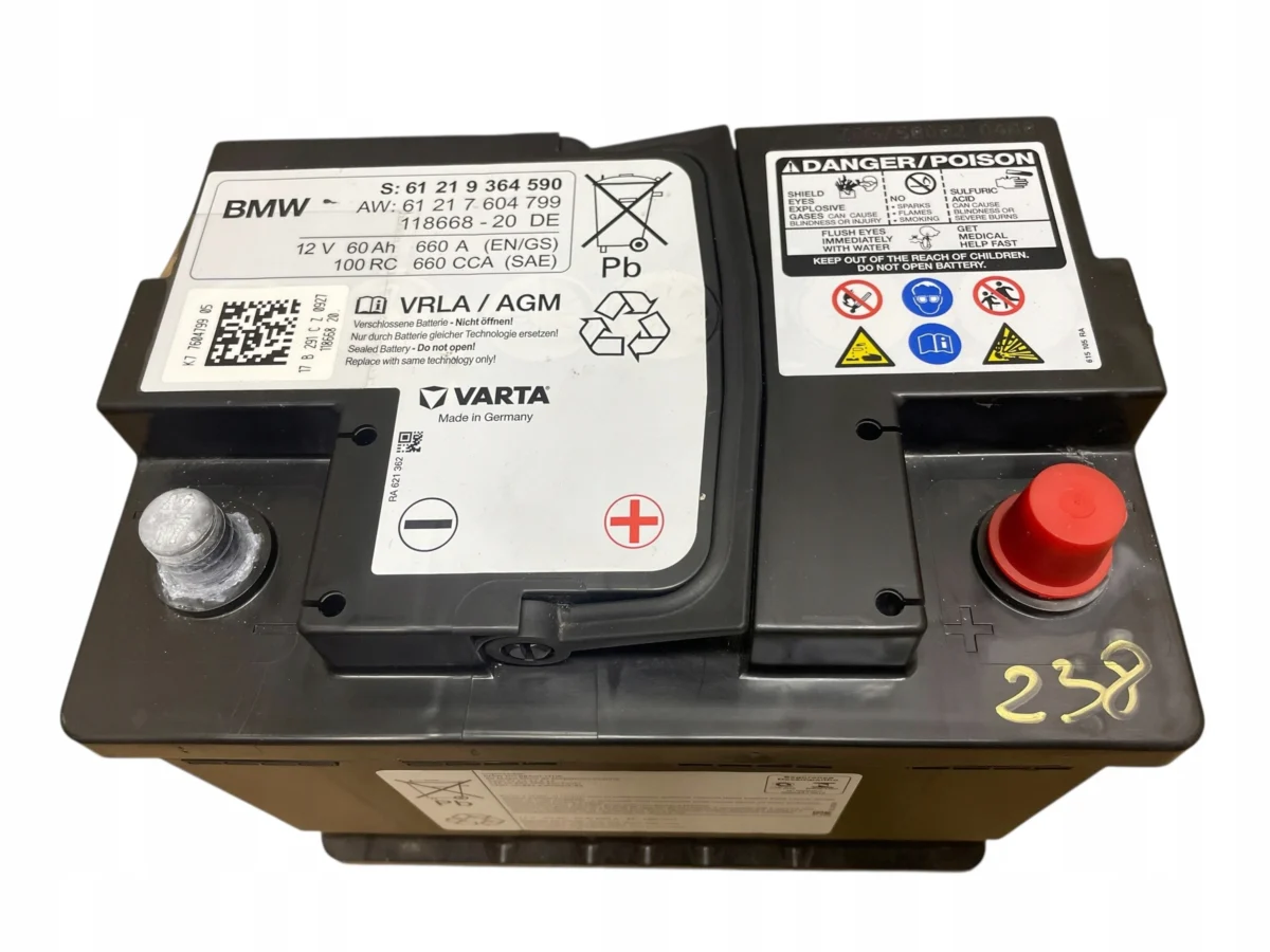 AKUMULATOR AGM START-STOP 12V 60AH 660AH BMW 2017R ORYGINAŁ - obrazek 2