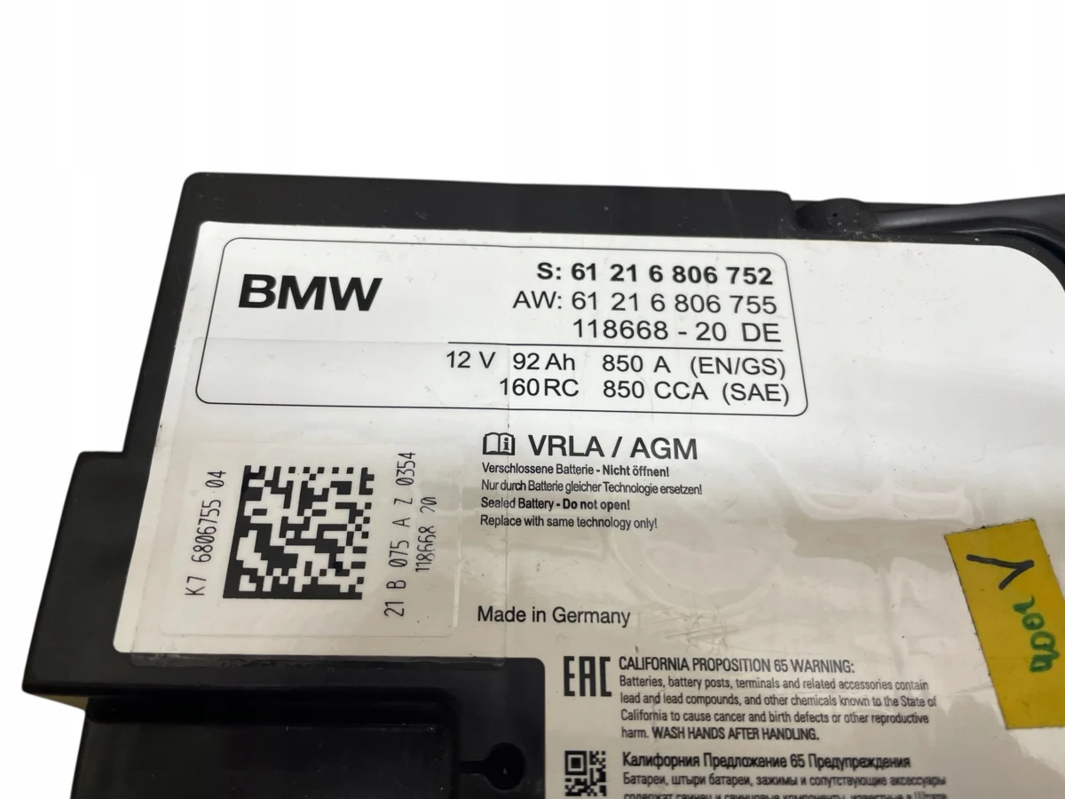 AKUMULATOR AGM START-STOP 12V 92AH 850A BMW 2021R ORYGINAŁ - obrazek 4