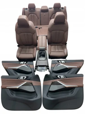 FOTELE KANAPA TUNEL TAPICERKI SKÓRA MOKKA BMW X5 G05 LCI IDEAŁ EU