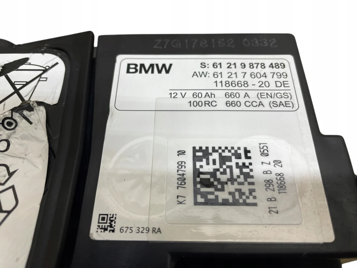 AKUMULATOR AGM START-STOP 12V 60AH 660AH BMW 2021R ORYGINAŁ - obrazek 4