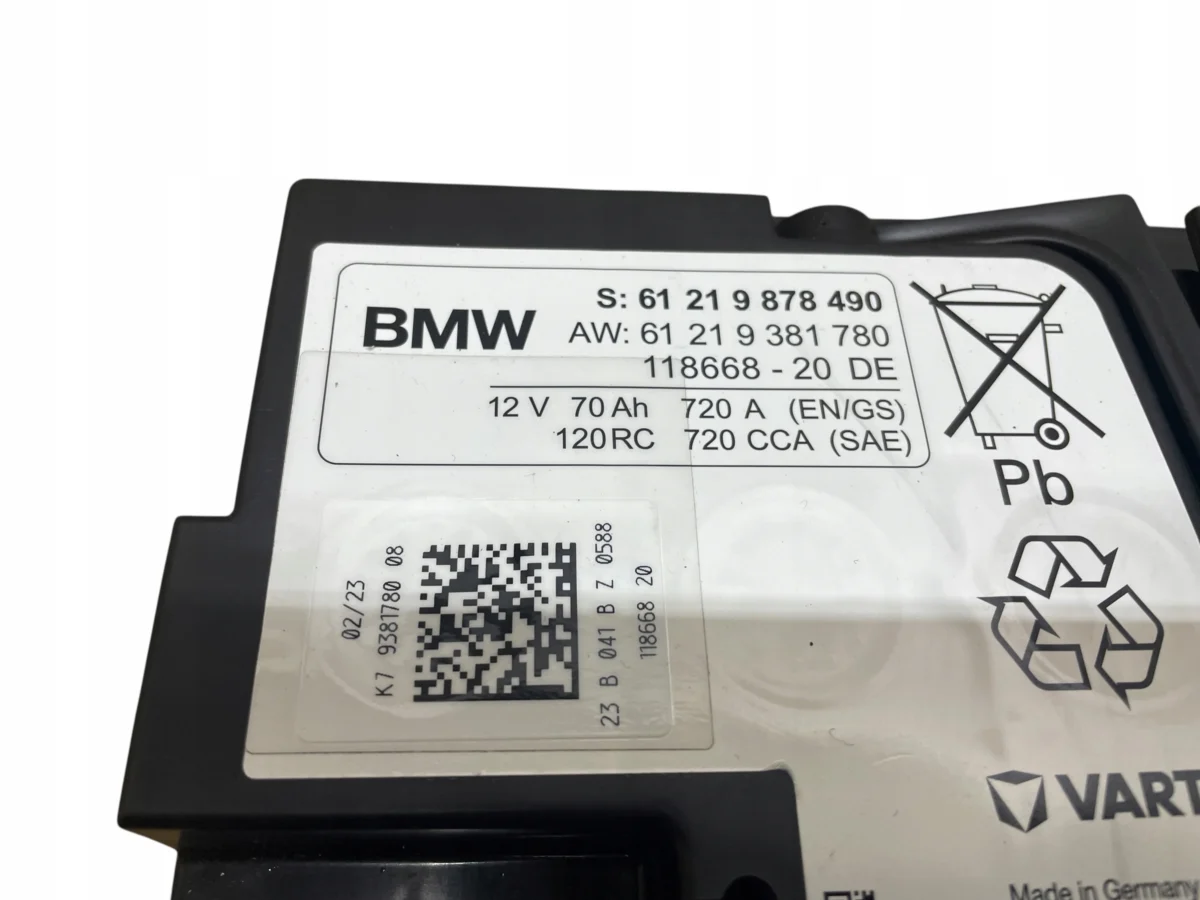 AKUMULATOR AGM START-STOP 12V 70AH 720A BMW 2023R ORYGINAŁ - obrazek 4