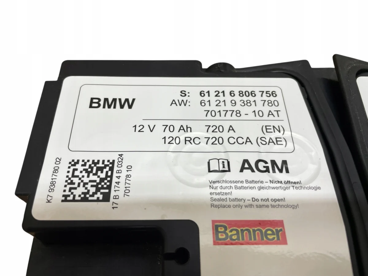 AKUMULATOR EFB BANNER 12V 70AH 720A BMW 2017R 100% ORYGINAŁ - obrazek 5