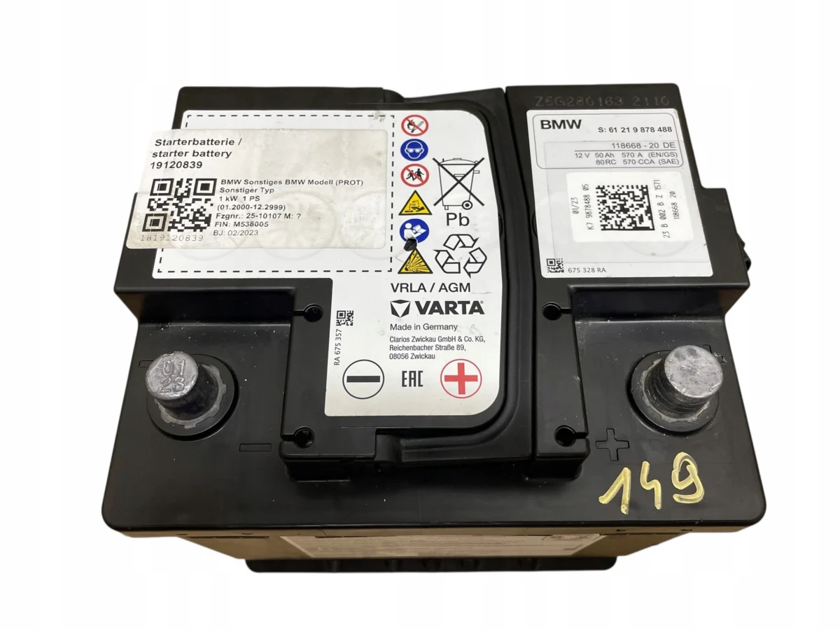 AKUMULATOR AGM START-STOP 12V 50AH 570A MINI 2023R ORYGINAŁ - obrazek 2