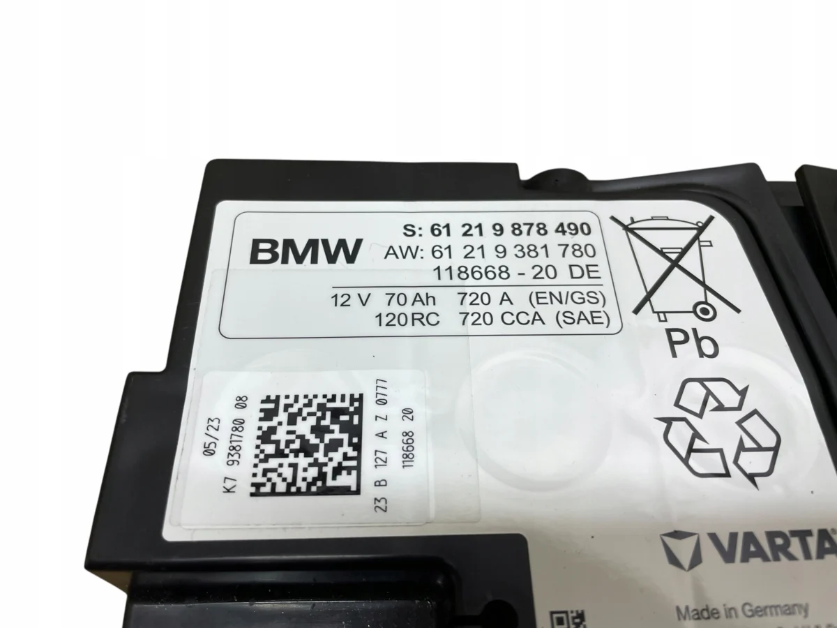 AKUMULATOR AGM START-STOP 12V 70AH 720A BMW 2023R ORYGINAŁ - obrazek 4