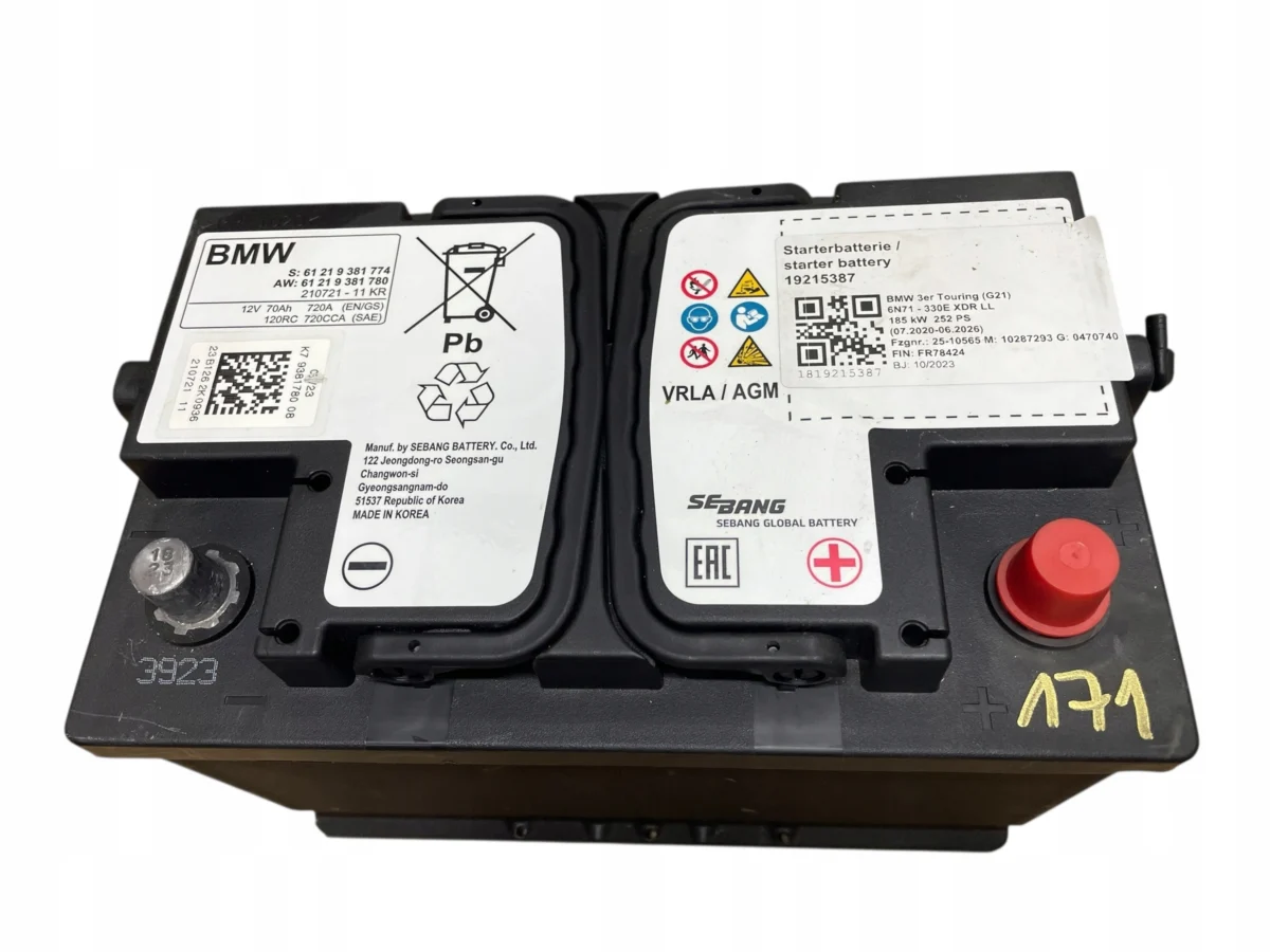 AKUMULATOR AGM START-STOP 12V 70AH 720A BMW 2023R ORYGINAŁ - obrazek 2