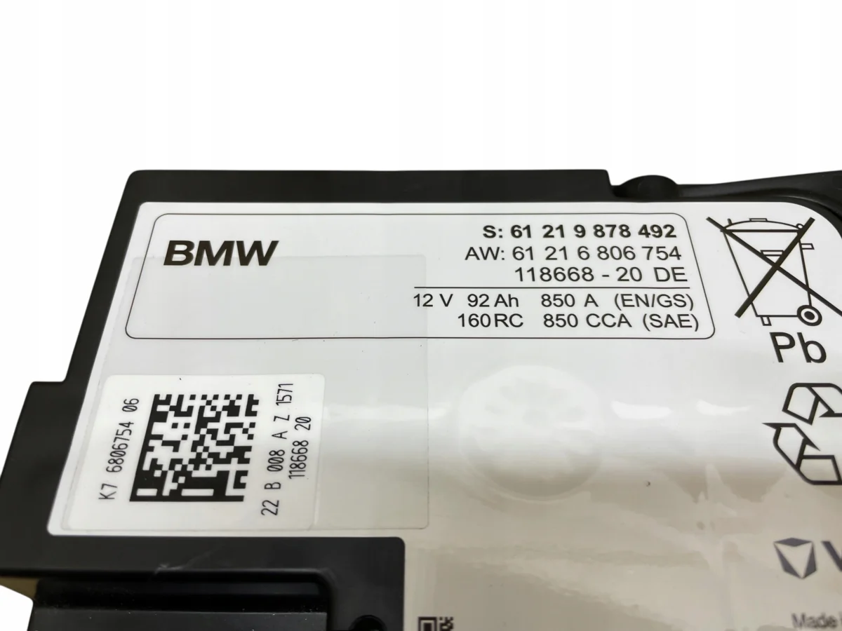 AKUMULATOR AGM START-STOP 12V 92AH 850A BMW 2022R ORYGINAŁ - obrazek 4