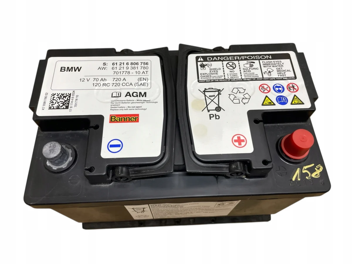 AKUMULATOR EFB BANNER 12V 70AH 720A BMW 2017R 100% ORYGINAŁ - obrazek 3