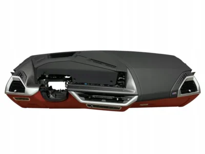 KONSOLA DESKA SKÓRA + SZARA NIĆ HEAD UP BMW XM G09 ORYGINAŁ DEMONTAŻ