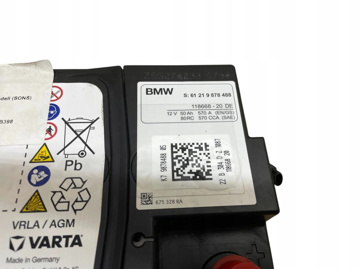 AKUMULATOR AGM START-STOP 12V 50AH 570A BMW / MINI 2022R ORYGINAŁ - obrazek 5