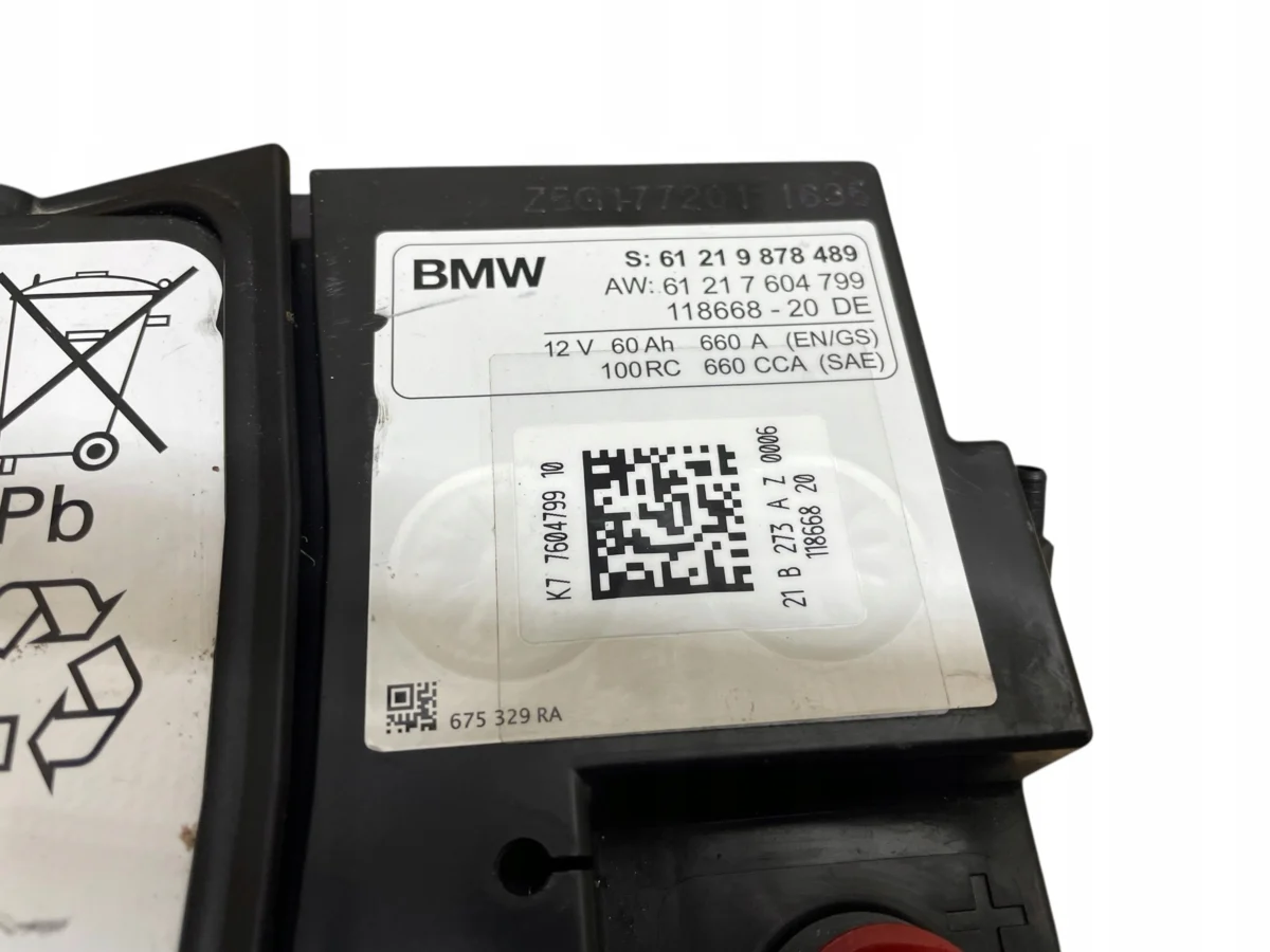 AKUMULATOR AGM START-STOP 12V 60AH 660AH BMW 2021R ORYGINAŁ - obrazek 4