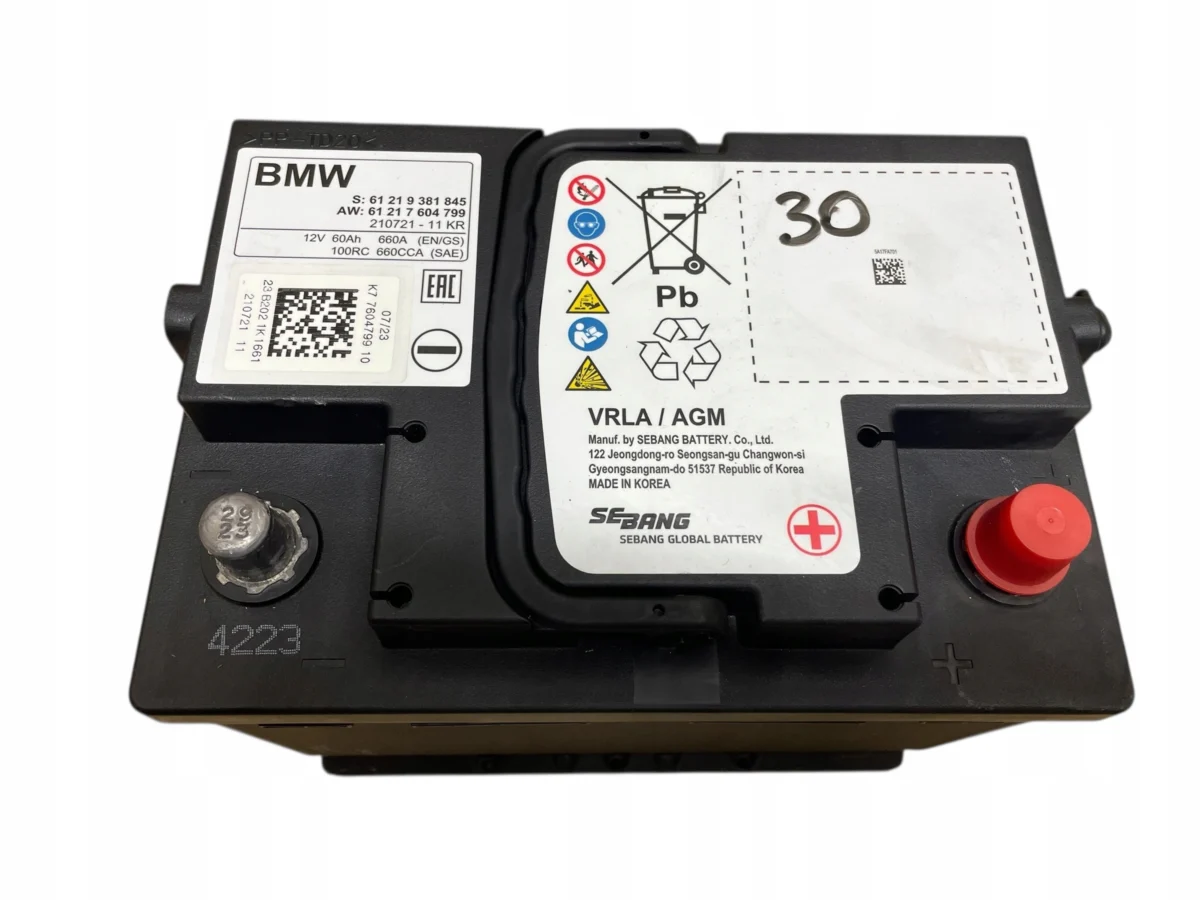AKUMULATOR AGM START-STOP 12V 60AH 660AH BMW 2023R ORYGINAŁ - obrazek 2