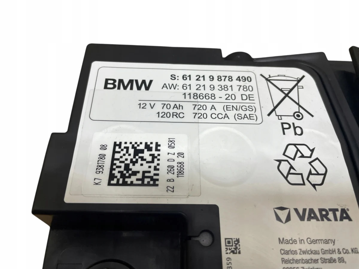 AKUMULATOR AGM START-STOP 12V 70AH 720A BMW 2022R ORYGINAŁ - obrazek 4