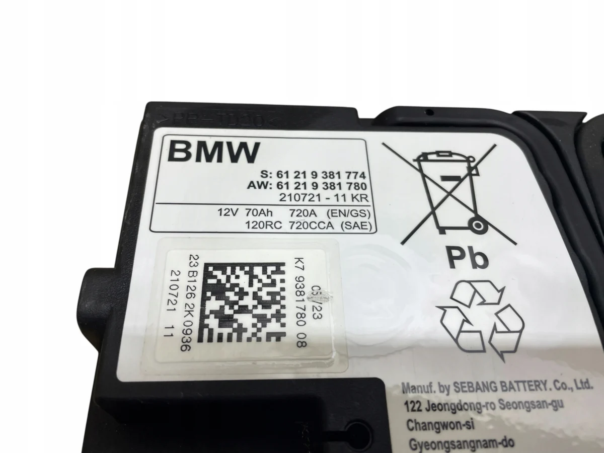 AKUMULATOR AGM START-STOP 12V 70AH 720A BMW 2023R ORYGINAŁ - obrazek 4