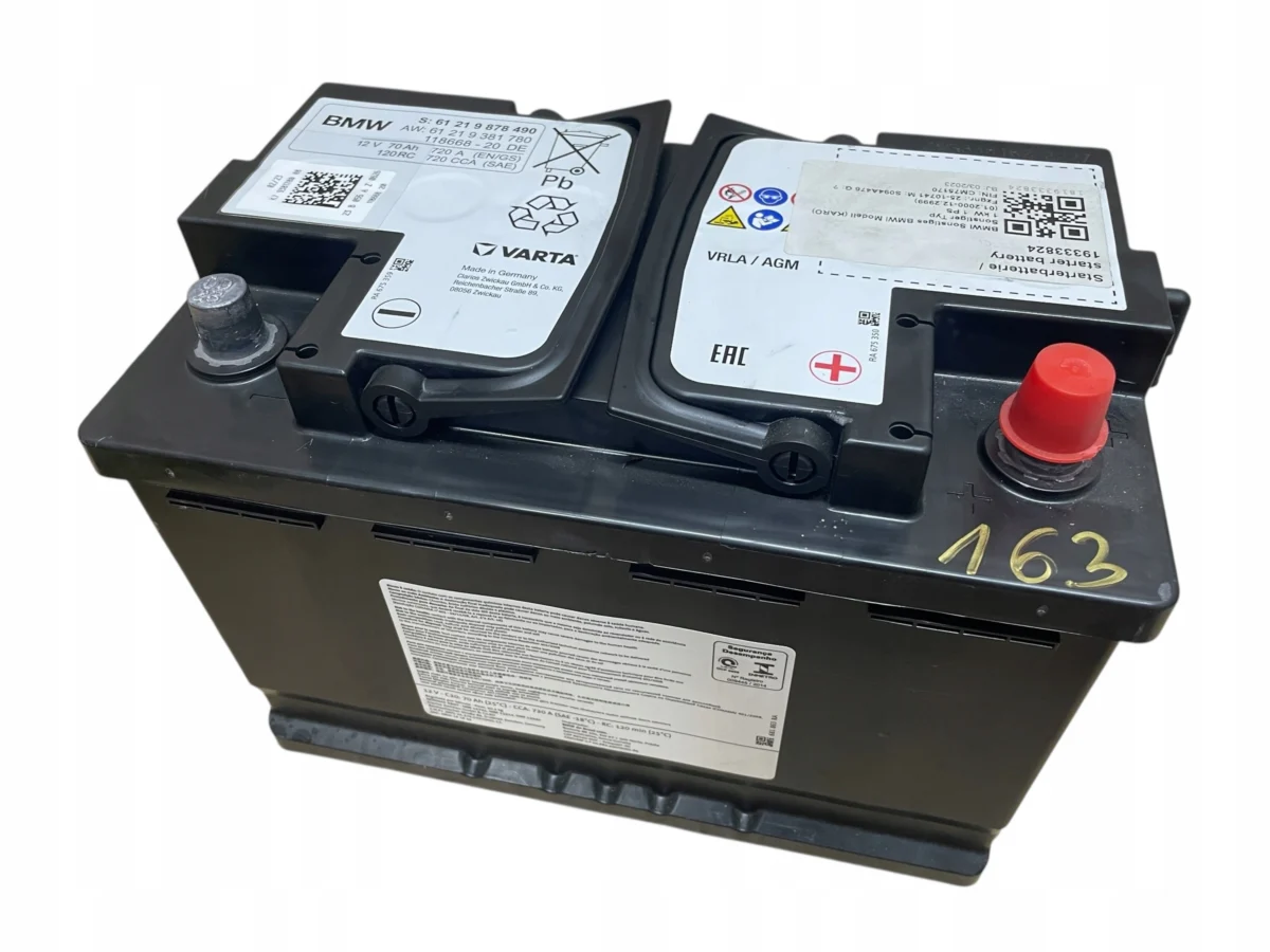 AKUMULATOR AGM START-STOP 12V 70AH 720A BMW 2023R ORYGINAŁ