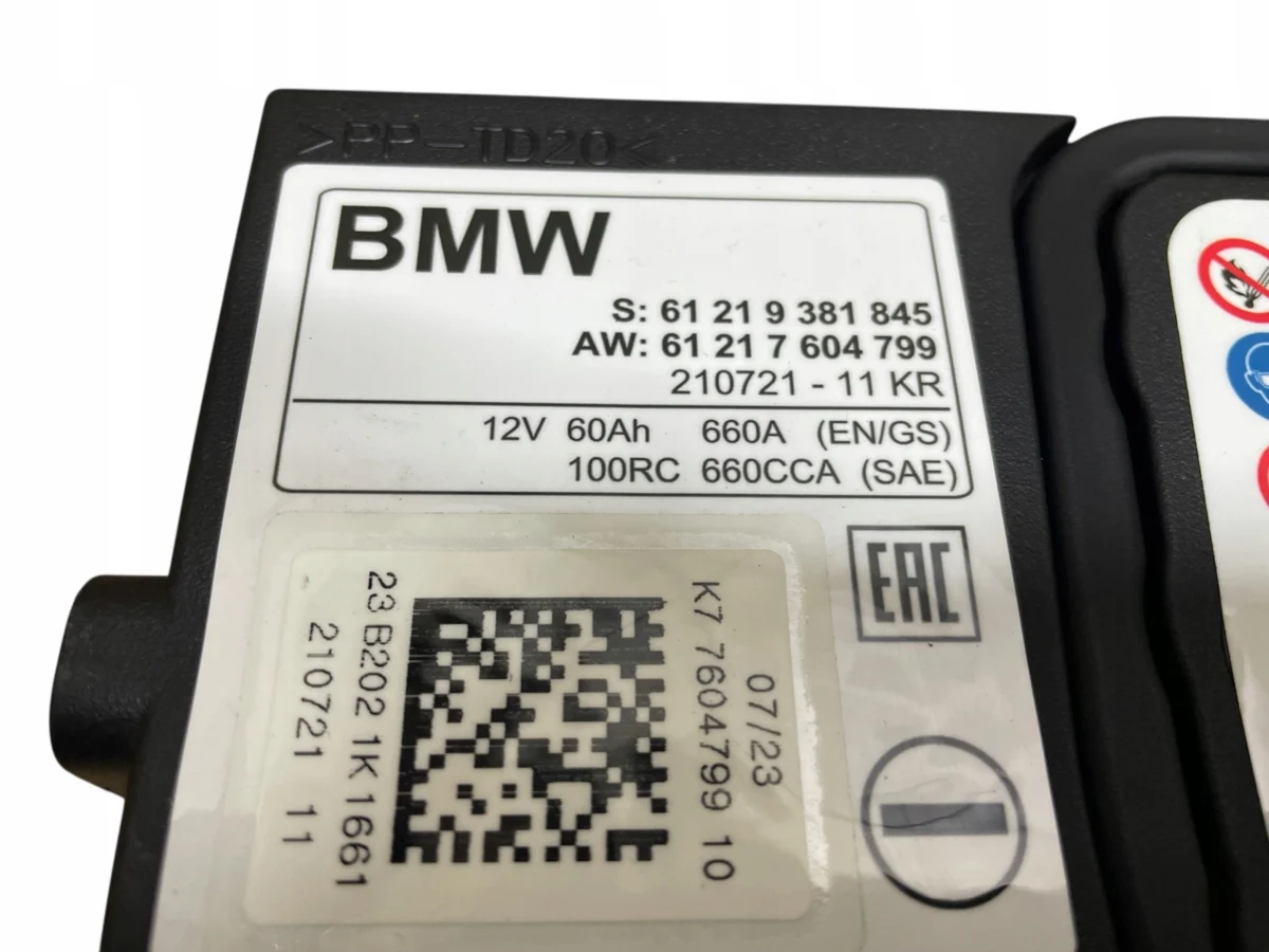 AKUMULATOR AGM START-STOP 12V 60AH 660AH BMW 2023R ORYGINAŁ - obrazek 4