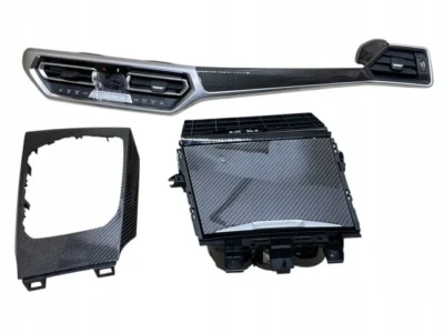DEKOR KONSOLI + SCHOWEK + OSŁONA CARBON NAWIEWY LED BMW 3 G20 4 G22 G23 G26